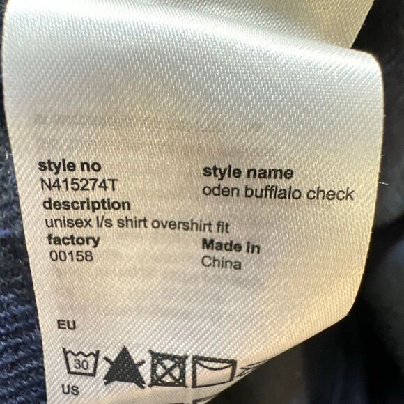 WESC Oden Buffalo Plaid Overshirt Check Mens XL Long Sleeve BLUE Womens XXL - Picture 8 of 8